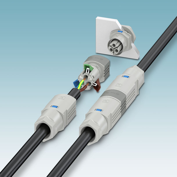 Tool-free power distribution with a pluggable installation system